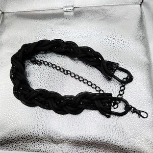 Black Braided Mesh Belt